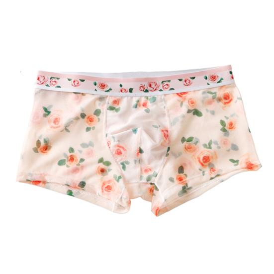 Мужские боксеры ультратонкие сетчатые с принтом средней талии быстросохнущие влагоотводящие домашние трусы больших размеров для сна