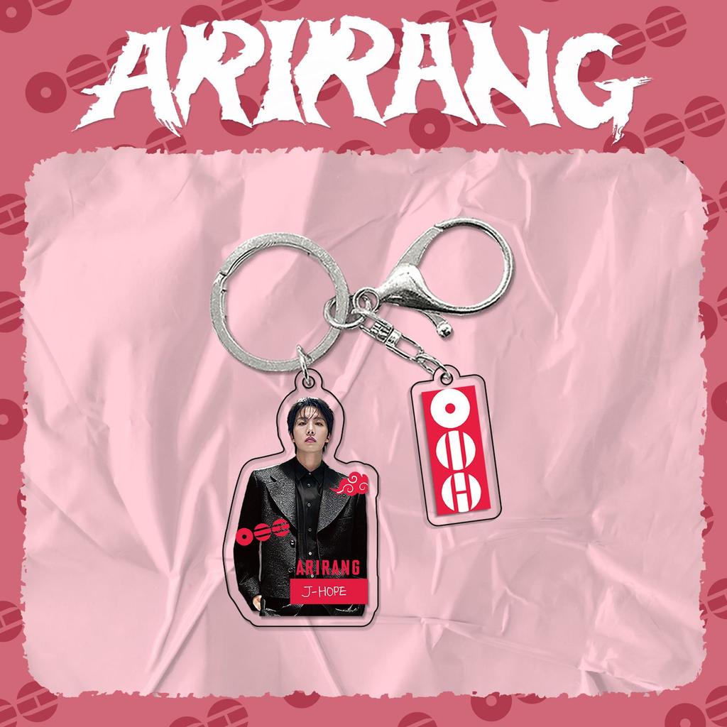 BTS Акриловый брелок Arirang World Tour, Шарм с изображением участника Bangtan Boys в костюме и группы с биркой-логотипом, Аксессуар для сумки фаната Kpop ARMY