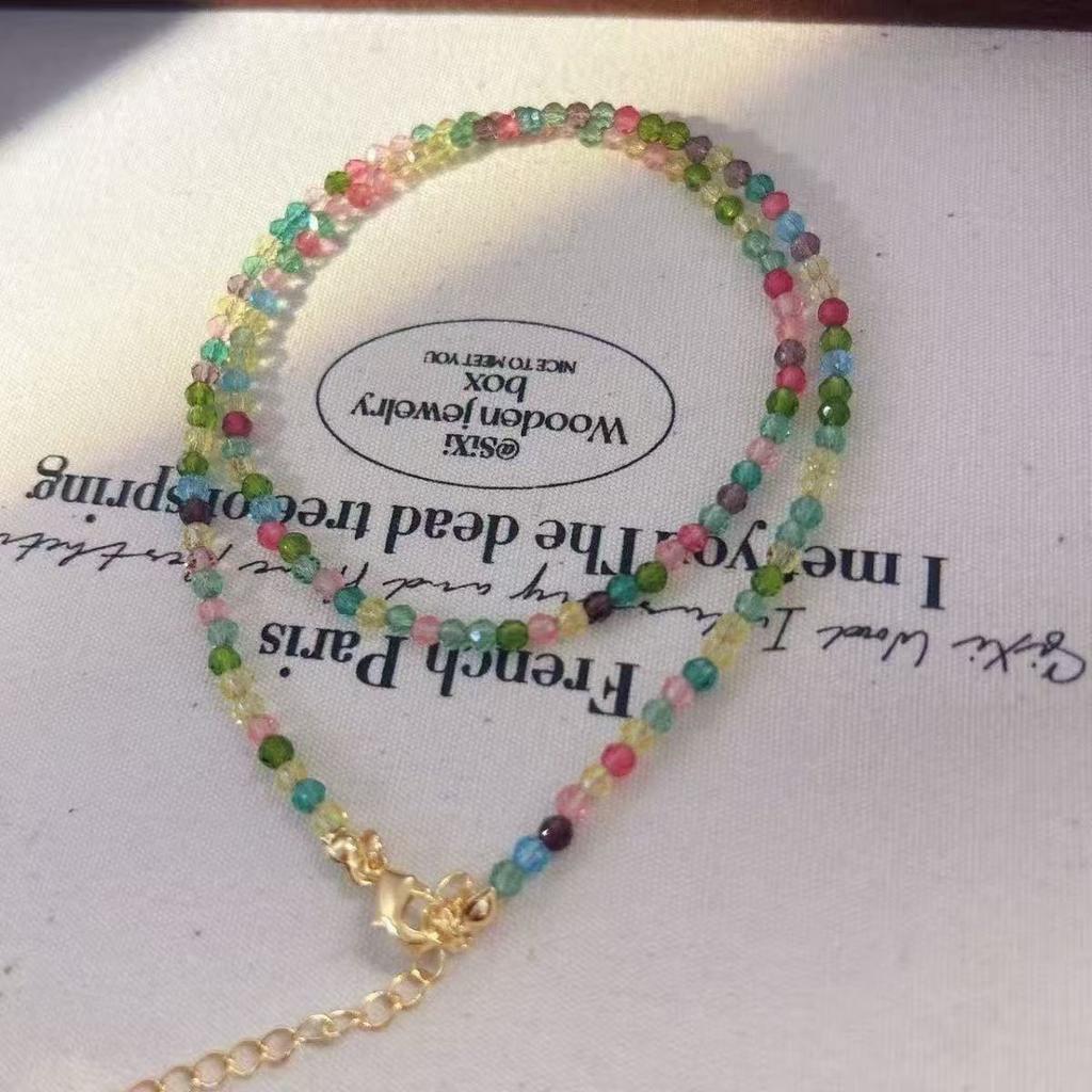 Натуральный Барочный Пресноводный Жемчуг Черный Наконечник Ключица Цепочка Браслет Радужный Турмалин Мини Жемчуг Форма Жемчуга