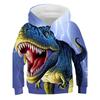 Dinosaur World Print Handsome Hooded Sweatshirt Kids Spring And Autumn Youth Dragon Cartoon Print Hoodie 4-14 Years Old Top
