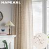 1 шт., бежевый, хлопковый, льняной, тюль, занавеска с цветочным узором, 40% затенение, оконные шторы для гостиной, спальни, декор для балкона
