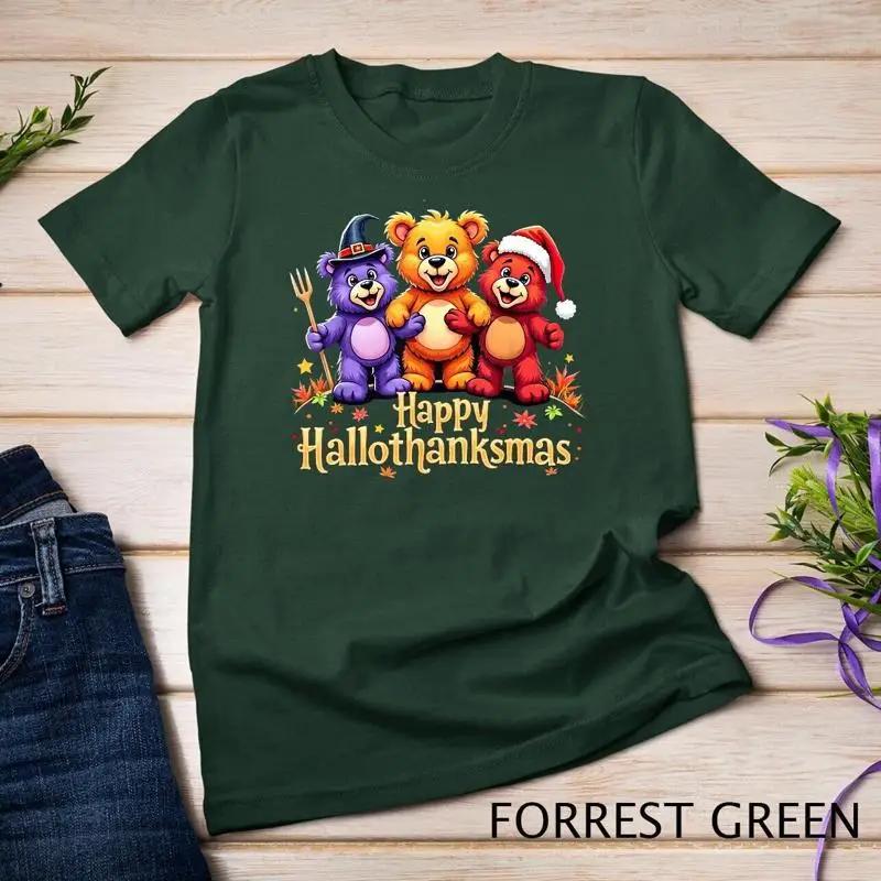 Hallothanksmas Bears Tee Halloween Thanksgiving Christmas T Shirt Unisex T shirt