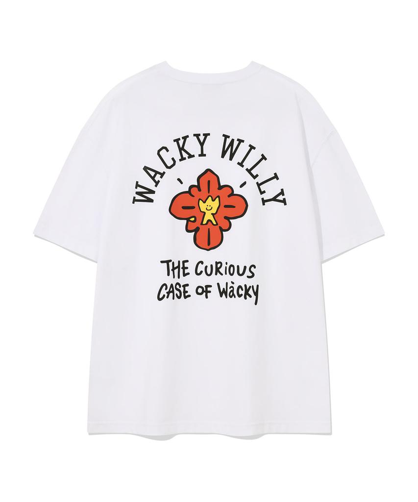 WACKY WILLY Flower Kiki White Short Sleeve T-Shirt