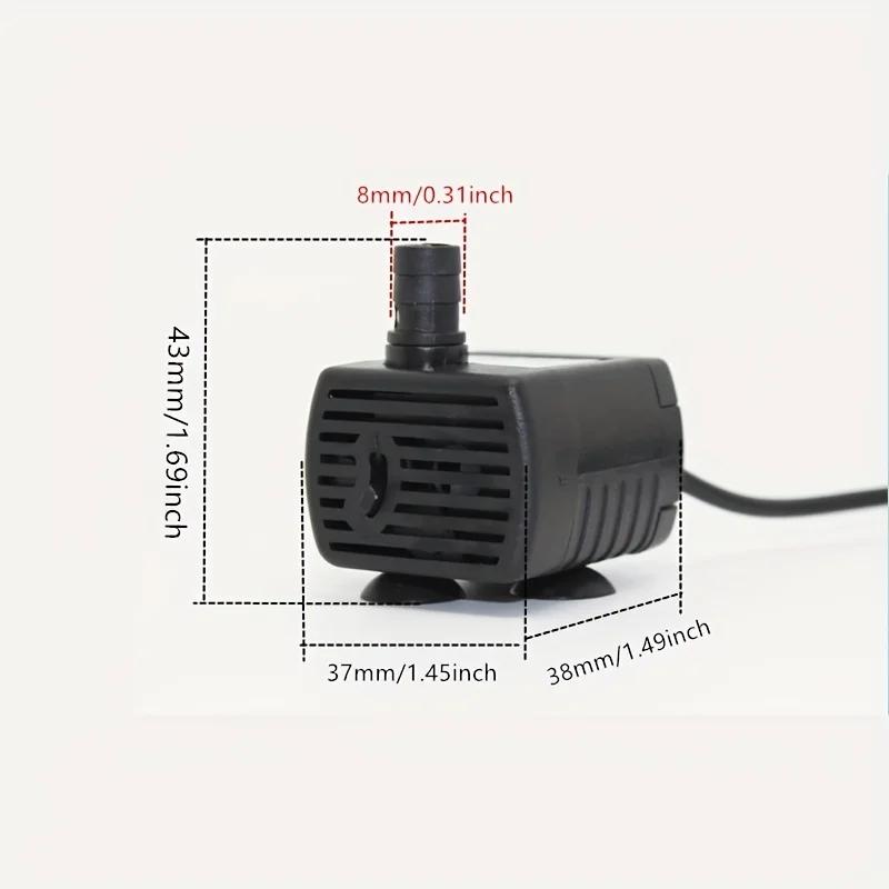 Погружной мини-насос DC 5V USB 3 Вт 40 дБ Ультратихий 500 л/ч Замена для фонтанчика для домашних животных, аквариума, бассейна