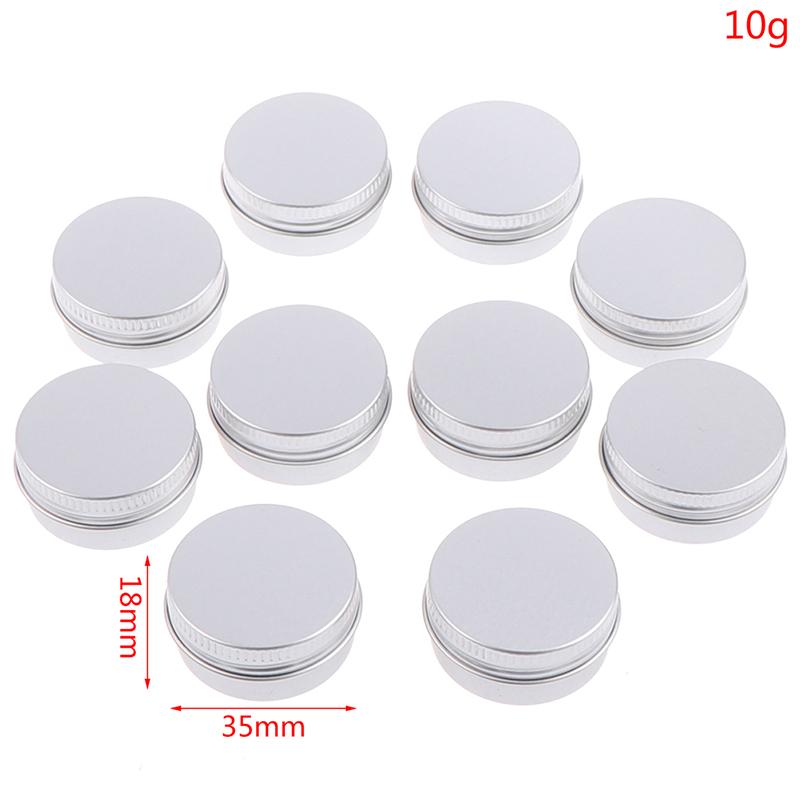 10 шт алюминиевые банки контейнеры горшок жестяной пустой воск бальзам для губ косметические контейнеры