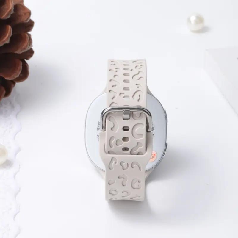 Ремешок для Samsung Galaxy watch 8/8 classic 46мм 44мм 40мм Гравированные леопардовые браслеты на запястье Correa pulseras Galaxy watch 8 Ремешок