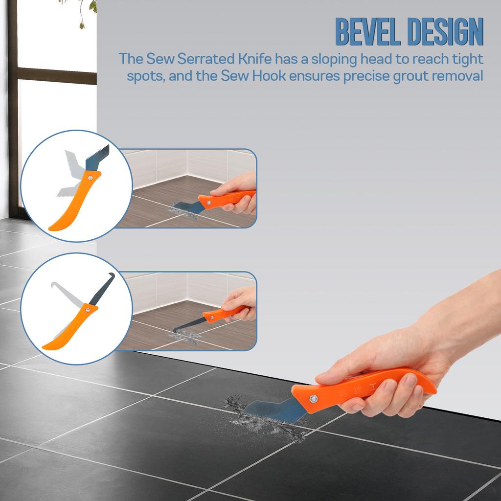 Набор инструментов для удаления затирки с 6 лезвиями: скошенное лезвие, лезвие с эмери, инструменты для герметизации затирки, инструмент для удаления затирки для очистки напольной плитки
