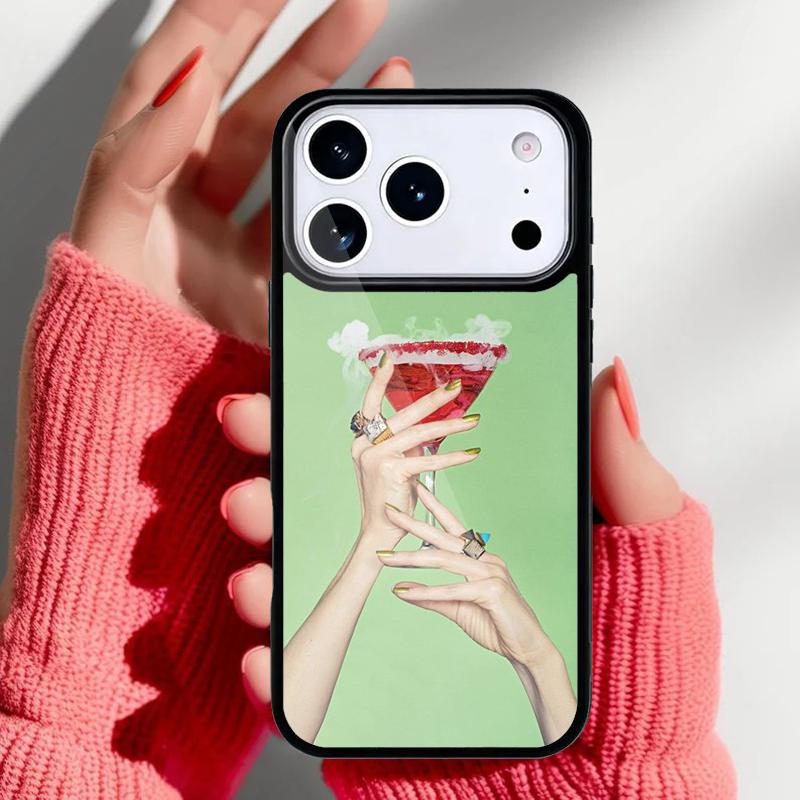 Чехол для телефона с рисунком бокала красного вина для iPhone 17 Air 16e 15 14 13 Pro Max Задняя крышка для 12 11 Pro Coque