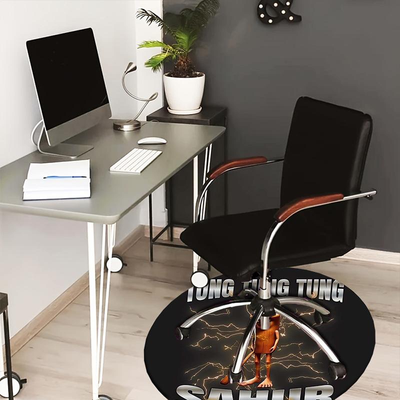 1pc Tung Tung Sahur Round carpet, Made of Polyester,Perfect for Decorating Office Chairs, Living Rooms,Vibrant Decorative Rug