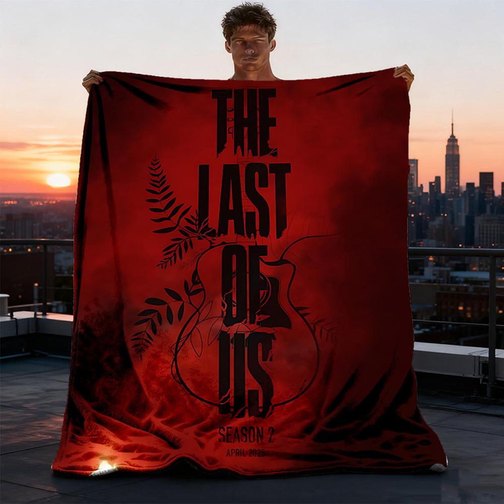 1 шт. Плед из фланели для улицы The Last of Us Сезон 2 Мягкий, Уютный, Теплый Всесезонный, Машинная стирка,
