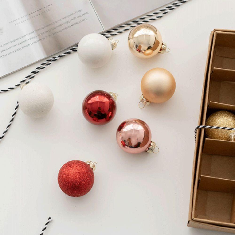 25Pcs/set Mini Glass Christmas Balls DIY Decorative Christmas Balls Pendant Handmade Xmas Tree Ornaments Accessories Gift