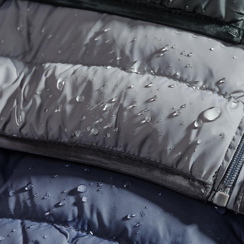 Мужская легкая куртка из хлопка с пухом и воротником-стойкой - однотонная, теплая, универсальная, повседневная зимняя одежда