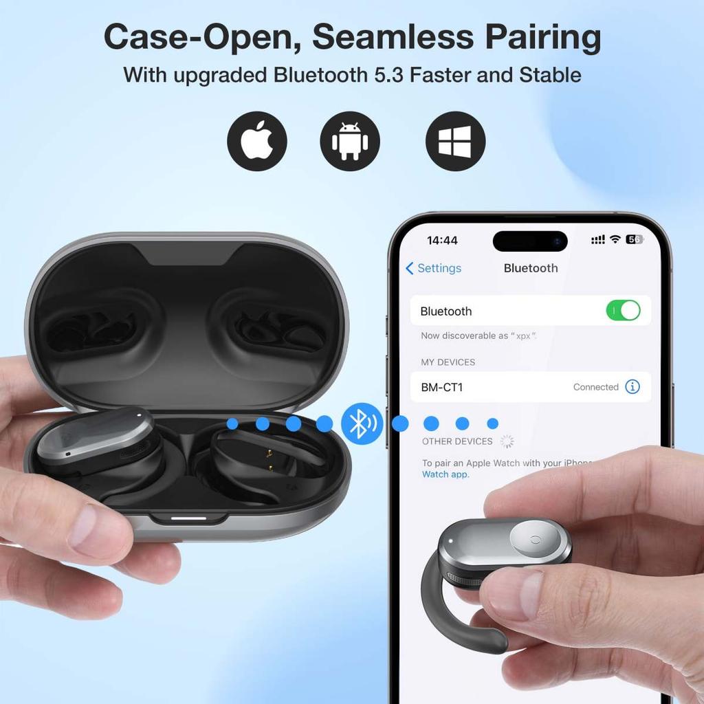 Открытые наушники Deep Bass Hifi Audio Earbuds Беспроводные наушники с микрофоном Bluetooth V5.3 Спортивные наушники