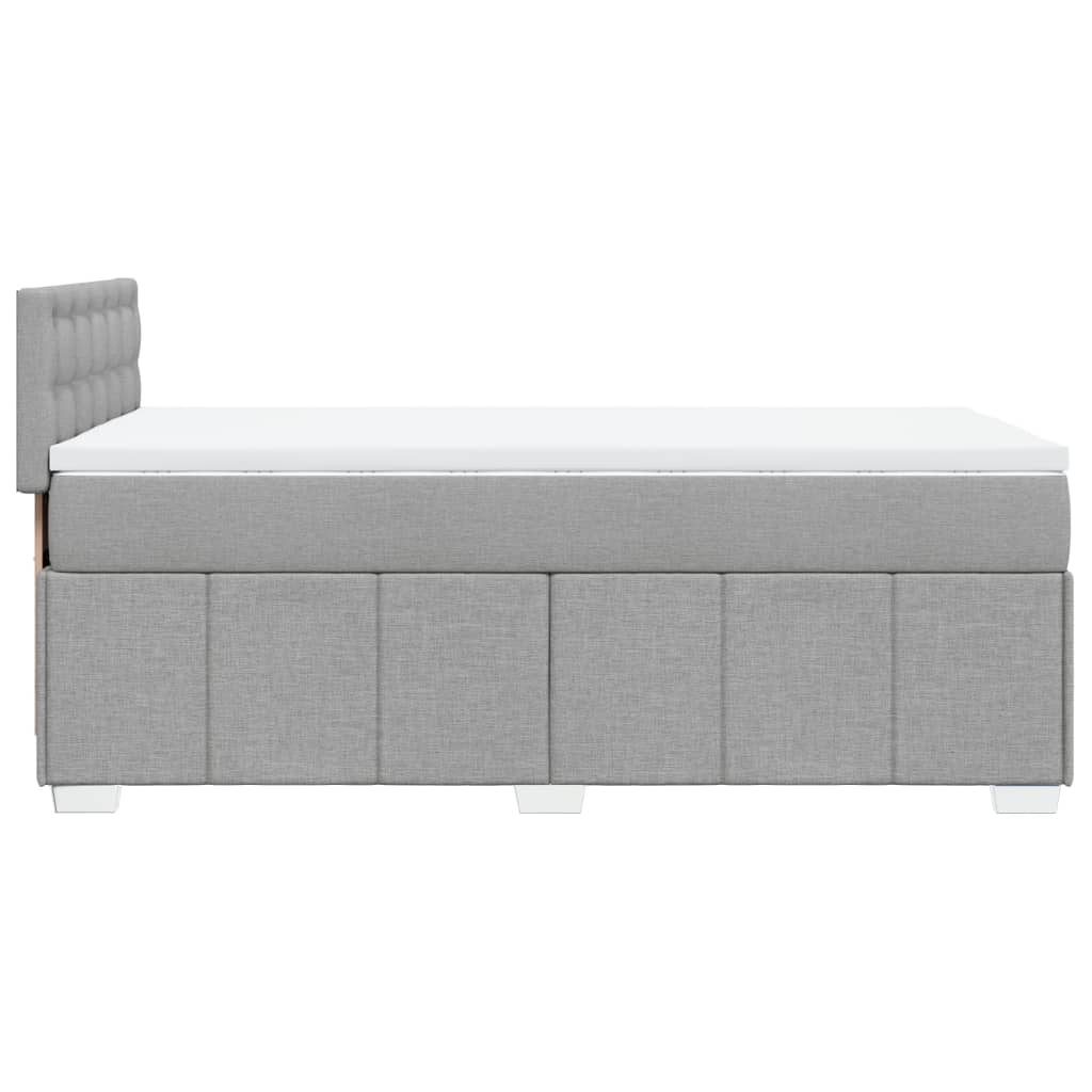 Box Spring Bed with Mattress Light Grey 80 x 200 cm Fabric