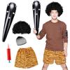 Demon Tiger Setsubun Bean Throwing Cosplay Disguise Setsubun Bean Throwing Costume Pants Metal Rod Wig Hand Bean Throwing Demon For Unisex [Lhyxuuk]