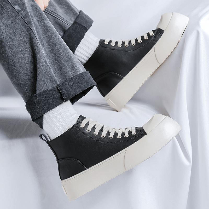 Модные черные мужские туфли для скейтбординга Модный минималистский трендовый стиль Отдых на природе Вечеринка Повседневный офис Молодежь Качественные туфли на толстой подошве