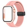 Стекло + чехол + ремешок для Apple, ремешок для часов 44 мм, 45 мм, 41 мм, 40 мм, силиконовый браслет с магнитной пряжкой + бухта iWatch Series 8 se 7 6 5 4