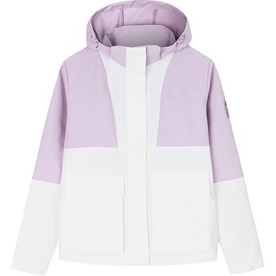 Куртка свободного кроя с капюшоном и длинными рукавами Color Block, женские куртки Paper-White Wisteria-Purple 162446602S-7