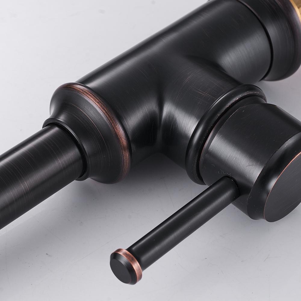 Kitchen Faucets Matte Black Color Brass Crane Kitchen Faucets Hot and Cold Water Mixer Tap Single Hole Mixer Tap WF-18059