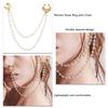Women Nose with Chain Ethnic Double Layer Lightweight Nose to Ear Chain for Wedding Party Stage