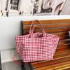 Women Plaid Large Capacity Tote Bag Fashion Shoulder Bag Handbag Shopper Storage Bag