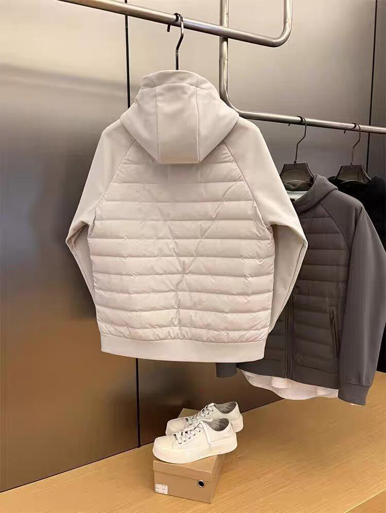 Men's Casual Hooded Winter Cotton Jacket - Loose, Trendy, Solid Color Spliced Design