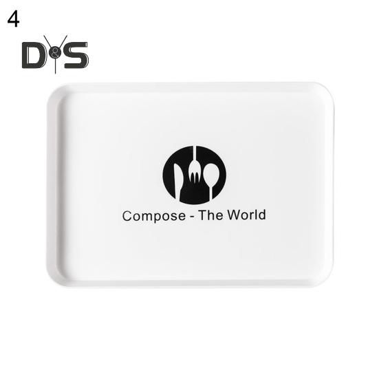 Сервировочный поднос, универсальная моющаяся пластиковая прямоугольная посуда для завтрака, фруктового хлеба, еды для подарков