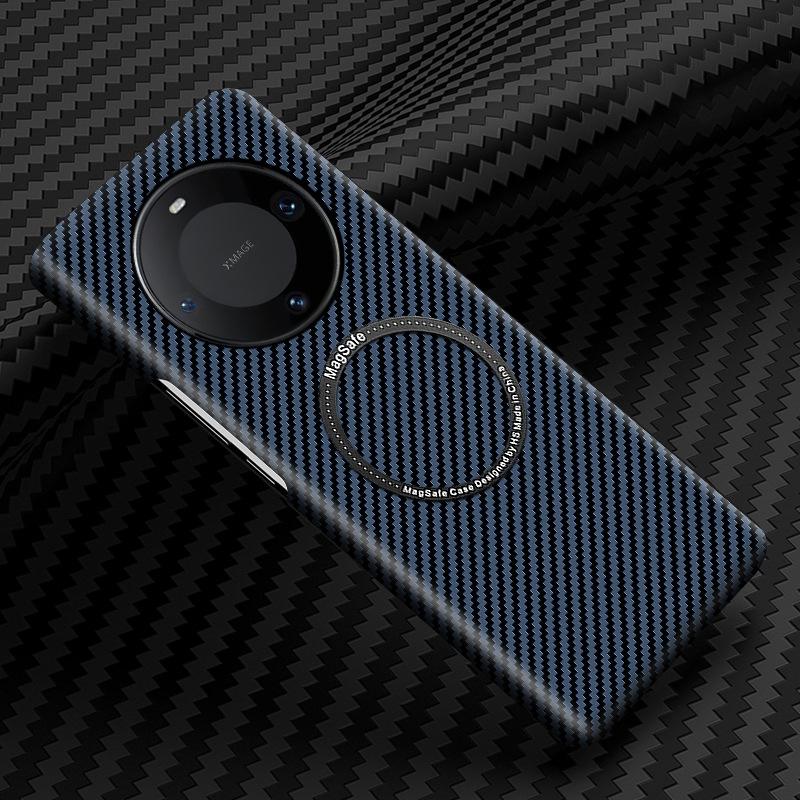 Подходит для Huawei Mate60pro, чехол для мобильного телефона с рисунком из углеродного волокна, ультратонкий 50RS матовый магнитный защитный чехол с защитой от падения 340