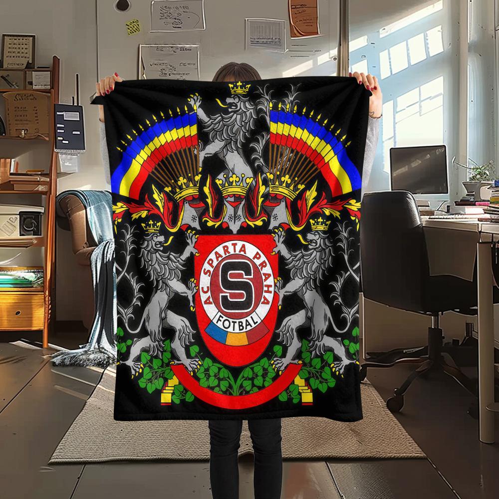 AC Sparta Praha logo FlAannel Blanket, High quality Comfortable for All Seasons, Home Decor, Warmth and Comfort