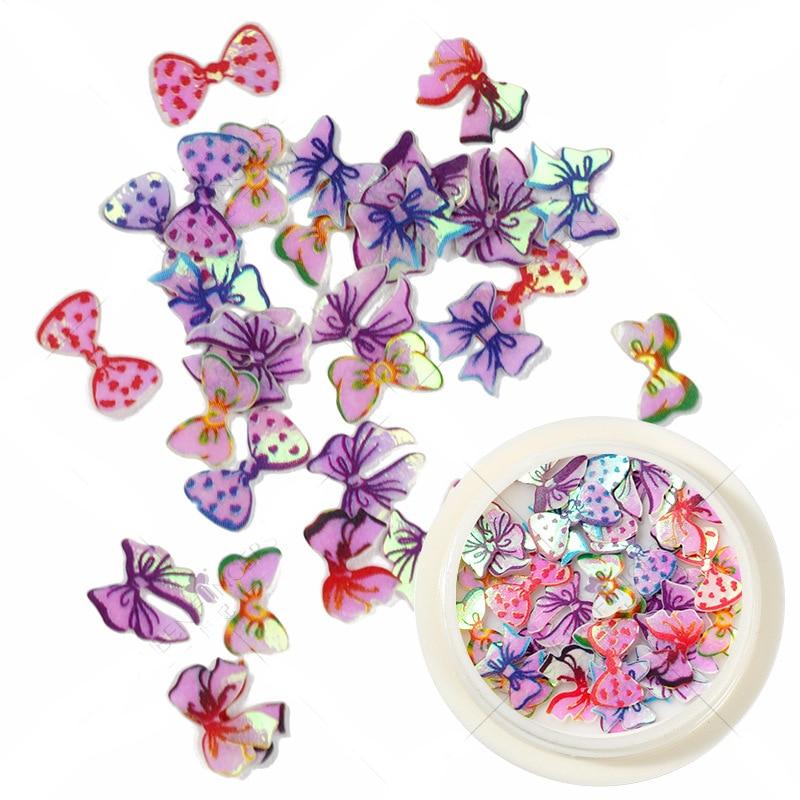 50 шт./кор. древесная масса 3D бабочка цветок блестки для ногтей хлопья ломтики украшения для ногтей аксессуары
