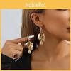 Elegant 2023 Geometric Metal Earrings Minimalist Gold Alloy Statement Pieces