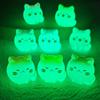 3Pcs/Bag Luminous Mini Cat Micro Landscape Desktop Ornaments Glow At Night Animal Figurines Home Car Decorations Diy Accessories