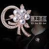 Brooch High-End Sense Niche High-End Women'S Silk Scarf Buckle Alloy Corsage Small Fragrant Wind Pearl Rhinestone High-End