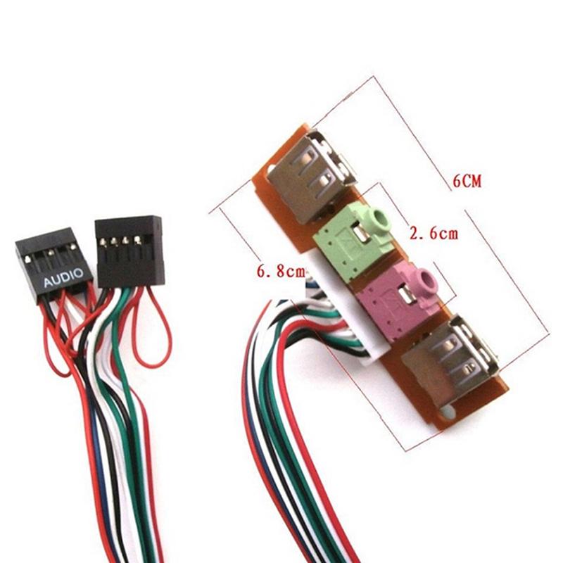 2 USB ПК компьютерный корпус 6.8 см передняя панель USB аудио порт микрофон наушники кабель