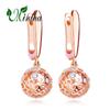 MINTHA Clip Earrings Trendy Rose Gold Color Wedding Daily Fashion Jewelry Cubic Zirconia Earrings For Women Bridal Round Earrings