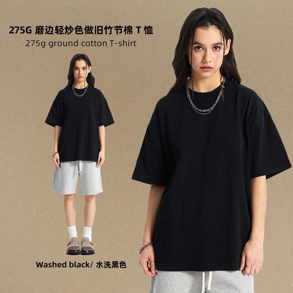 275 г/м² 100% хлопок стираная футболка с индивидуальным рисунком принт мужские футболки персонализированная футболка