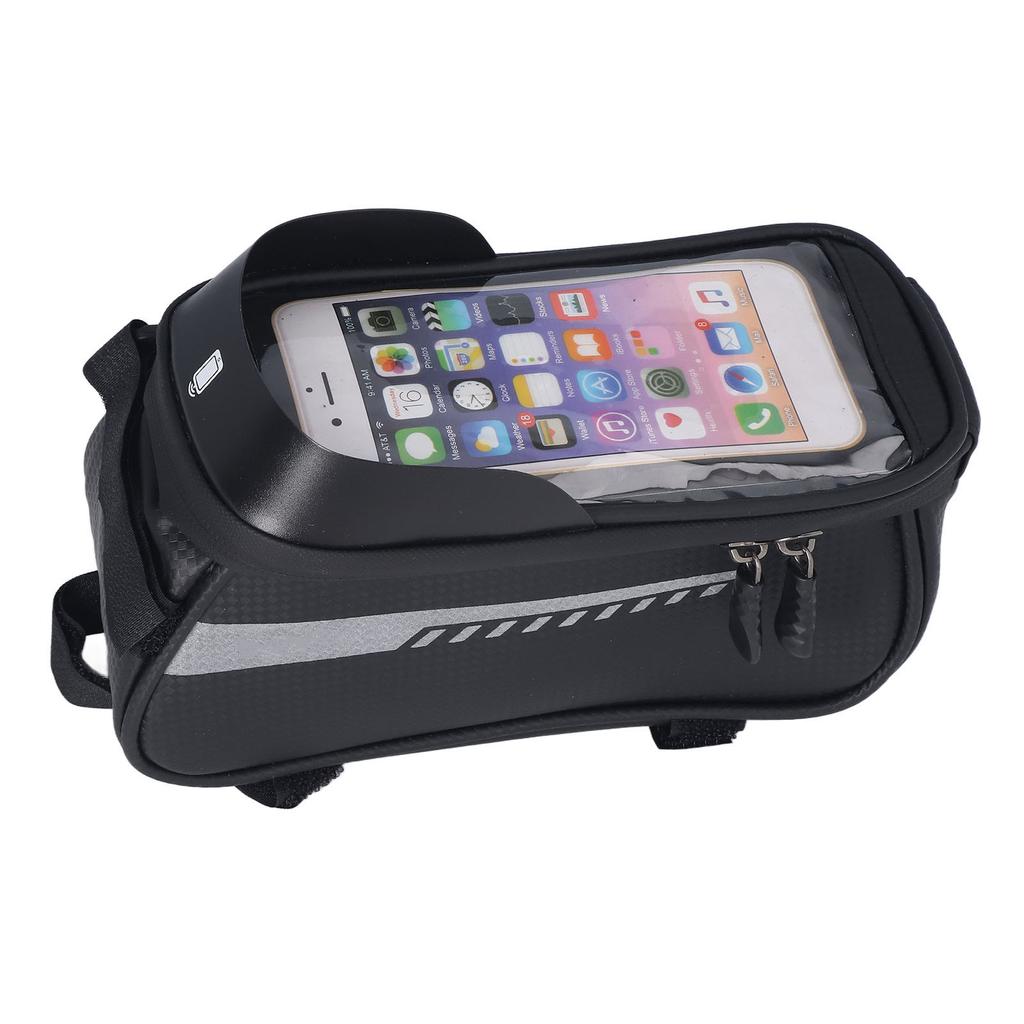 Сумка для телефона на велосипед из ЭВА, жесткая оболочка, две молнии, водонепроницаемый сенсорный экран, большой емкости, держатель для телефона на велосипеде