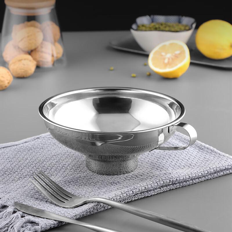 BJ 304 Stainless Steel Funnel, Wide Mouth, Large Diameter, Food Funnel for Home Kitchen Use, Suitable for Jam, Wine, Oil, Pickles