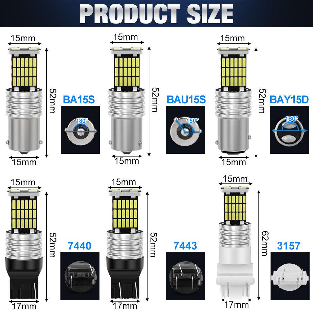 2 шт. P21W Led 1156 BA15S BAU15S PY21W 1157 BAY15D P21 5W Led T25 3157 P27/7W Лампочки T20 7440 W21W WY21W 7443 W21/5W Автомобильные сигнальные огни Авто Лампа
