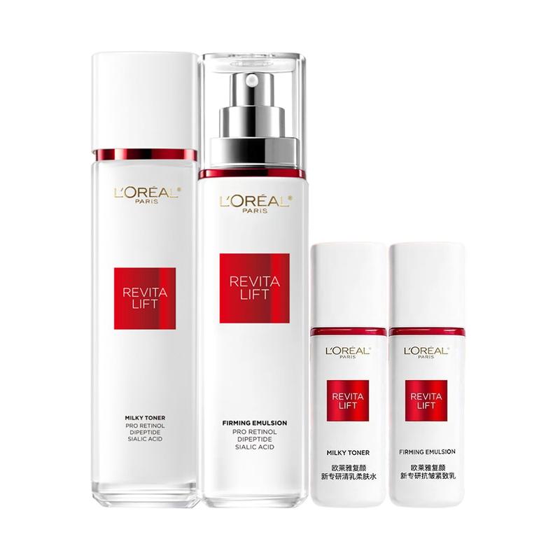 Loreal Paris Омолаживающий Водный Лосьон Уход за Кожей Птичье Гнездо Антивозрастной Укрепляющий LOreal Кислота Птичьего Гнезда Увлажняющий Крем-Увлажнитель 4-предметный Набор