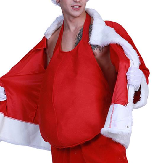 Santa Fake Belly Realistic Solid Color Cloth Good Touch Xmas Fake Belly Christmas Cosplay Prop