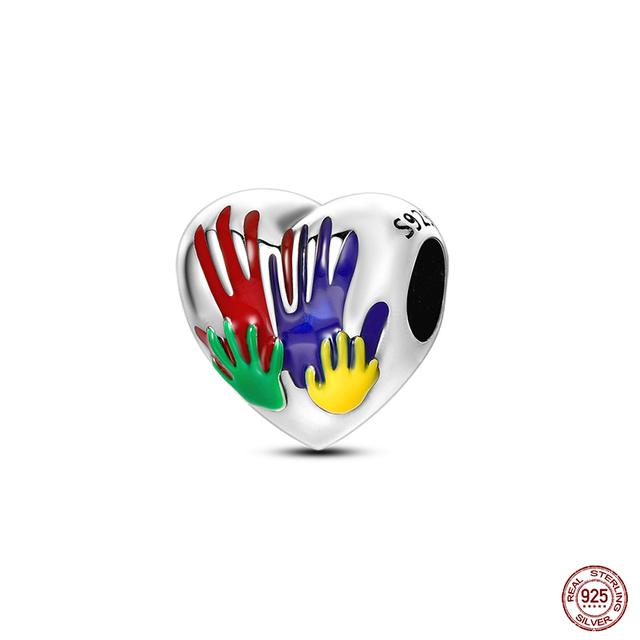 Новые стерлингового серебра 925 пробы красного цвета, подвески в форме сердца, бусины, ювелирные изделия на удачу, подарки