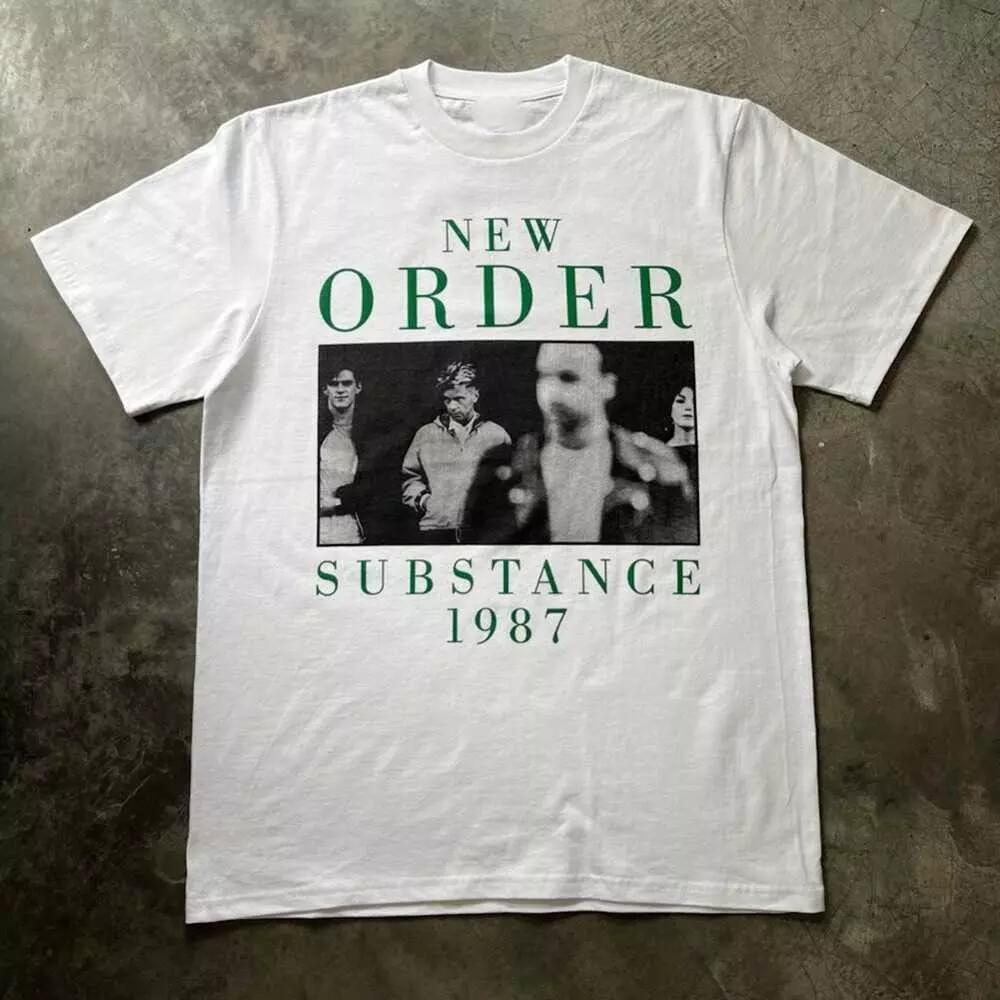 Винтажная футболка New Order Substance 1987 с коротким рукавом, белая, все размеры, унисекс, YA4... Футболка Unisex