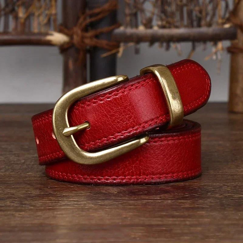 2,8 см чистая коровья кожа натуральная кожа женские высококачественные джинсы с латунной пряжкой ремни ковбойские модные дизайнерские ремни для женщин роскошь