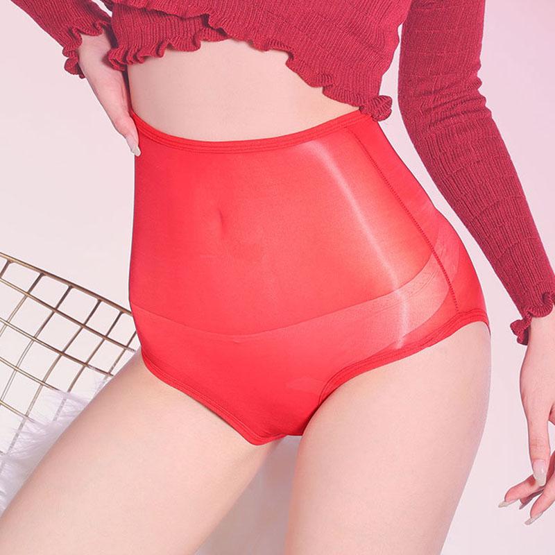 Женское сексуальное нижнее белье, прозрачные ультратонкие глянцевые трусики с высокой талией, трусики