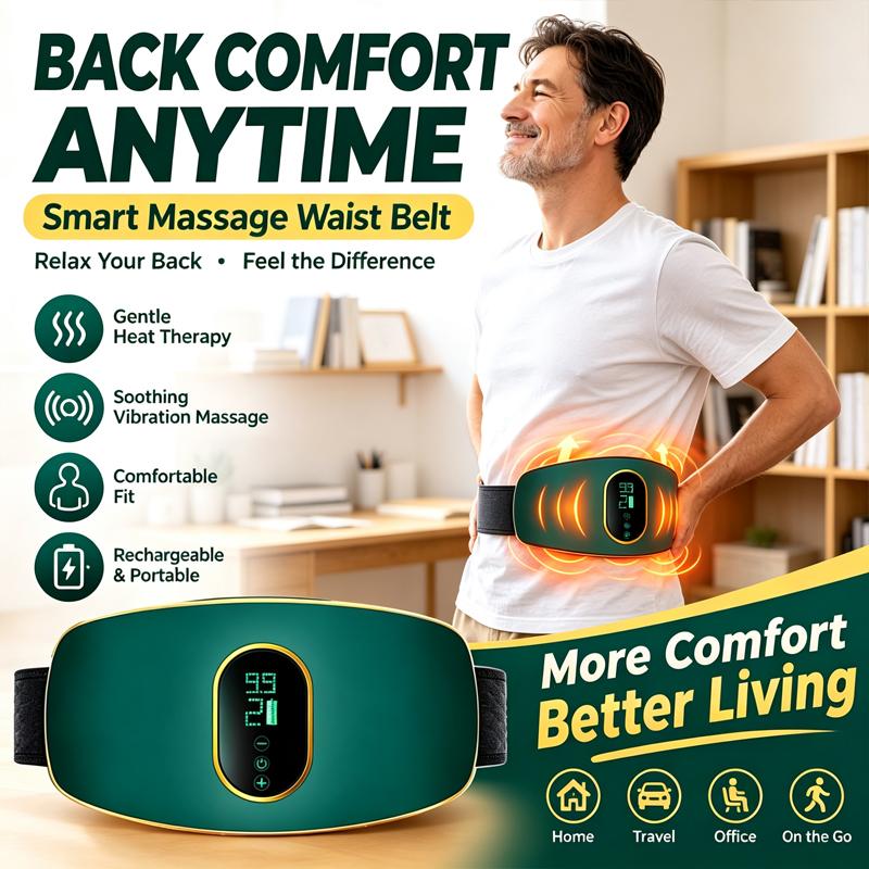 Rechargeable Abdominal Massager Belt for Waist & Full-Body Stress Relief