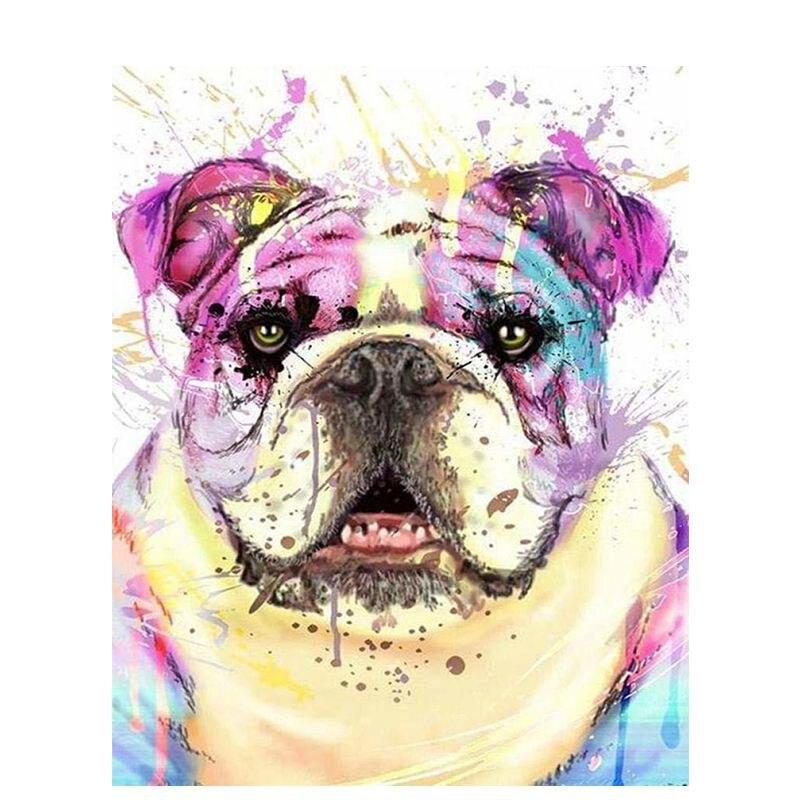 5D круглая алмазная живопись Цветная собака животное для детей и взрослых картина вышивка мозаика дизайн ремесла домашний декор подарок