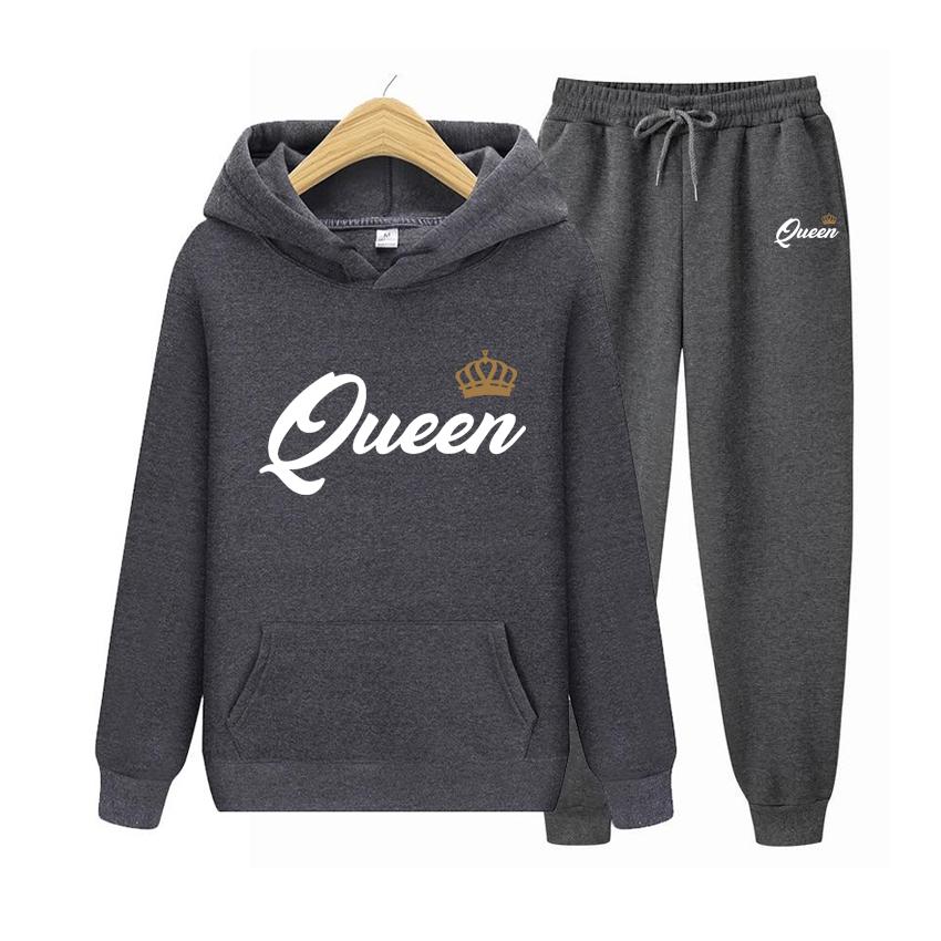 Women's Hoodie Autumn Men's Hoodie + Pants Sets Queen Women Suit Hoodie Two Pieces Set Hooded Sweatshirt