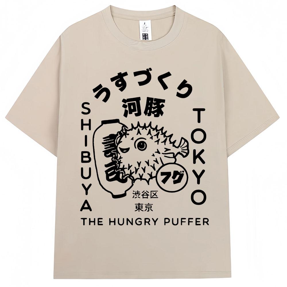 Japanese Style Hokkaido Wave Vintage Tshirt Men Women Harajuku Fashion High Quality T Shirts Oversized Cotton Summer Tee Shirt