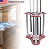 12-Hole Triangle Pool Cue Holder, Floorstanding Corner Stand, Red Modern Design Billiard Cue Rack with 1.37in Diameter Holes